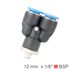 Pu Hose Fitting Y Joint 12mm-1/8 M