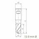 MAYKESTAG HSS-Co8 Slot End Mill With Radius 12mm Short Series 2 Flute Centre Cutting